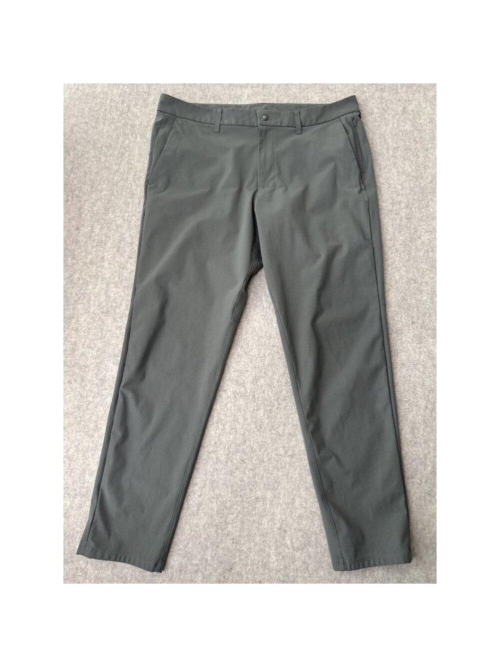 Lululemon Commission Pant Mens 38x30 Olive Green Slim Fit Warpstreme